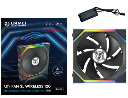 Lian Li UNI FAN SL Wireless 120 Reverse Blade Computerkabinet Ventilator 12 cm Sort 1 stk
