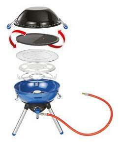Campingaz Party Grill 400 Caravan Bordplade propan/butan Sort, Blå, Satin stål 2000 W