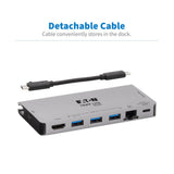 Tripp Lite U442-DOCK5D-GY dockingstation Ledningsført USB 3.2 Gen 1 (3.1 Gen 1) Type-C Grå