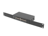 Lanberg RSGE-16 netværksswitch Ikke administreret Gigabit Ethernet (10/100/1000) 1U Sort