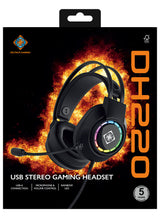 Deltaco Gaming DH220 USB Stereo Gaming Headset, RGB, Black