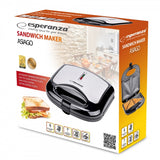 Esperanza ASIAGO sandwichtoaster 1000 W Sort, Hvid