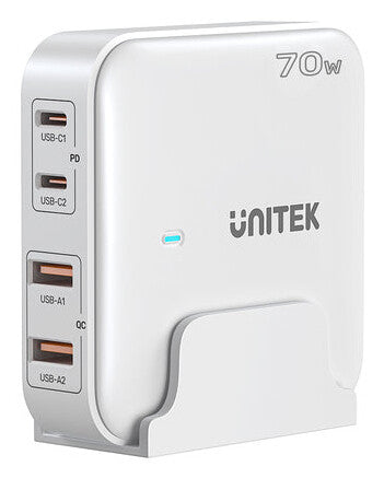 UNITEK P1228AWH01-EU oplader til mobil enhed Universel Sort, Hvid Vekselstrøm Hurtig opladning Indendørs