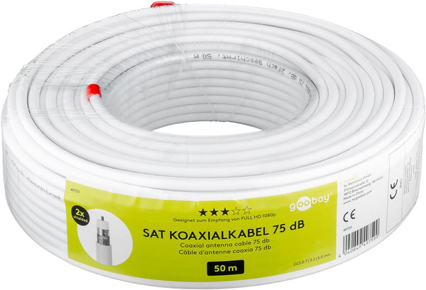 Goobay 49761 koaxial kabel 20 m Nej Hvid