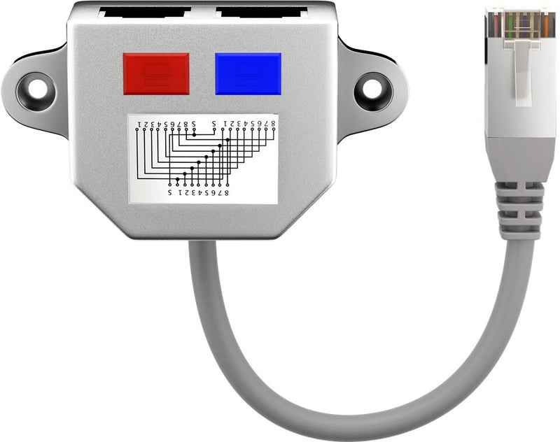 Goobay 68911 netværks-splitter Strøm over Ethernet (PoE) Grå