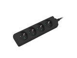 Lanberg PS0-04E-0100-IEC-BK stikdåse 1 m 4 AC stikkontakt(er) Indendørs Sort