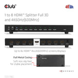 CLUB3D CSV-1383 video-splitter HDMI 8x HDMI