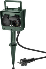 Goobay 55943 stikdåse 2 m 2 AC stikkontakt(er) Udendørs Sort, Grøn
