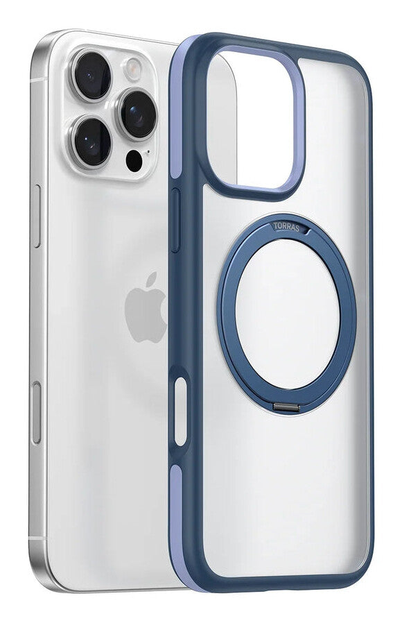 Torras Ostand R Fusion mobiltelefon etui 15,5 cm (6.1") Cover Blå, Transparent