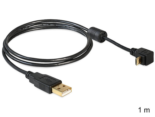 DeLOCK USB2.0 1m USB-kabel USB A Micro-USB B 0,48 Gbit/sek. Sort