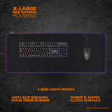 Deltaco Gaming DMP310 RGB Mousepad, 900x360x4mm, 13 LED modes, black