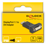 DeLOCK 66615 kabel kønsskifter DisplayPort DVI-D Sort
