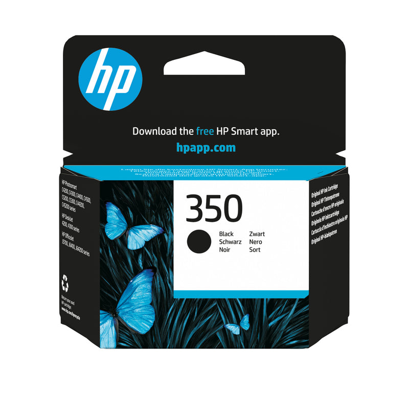 HP Original 350-blækpatron, sort
