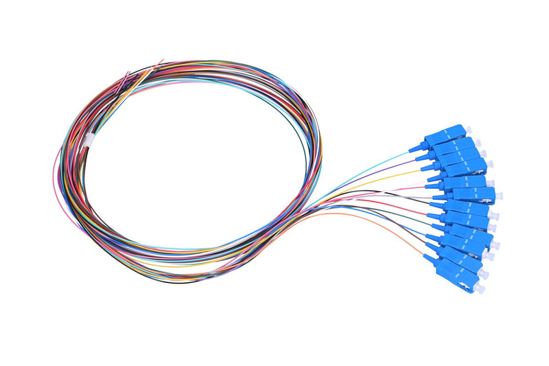 Extralink PIGTAILS SET SC/UPC SM G.657A1 12PCS 12-COLOURS InfiniBand og fiberoptisk kabel 1,5 m Pigtail FTTH Sort, Blå, Blå, Grøn, Grå, Lyse Blå, Orange, Lyserød, Lilla, Rød, Hvid, Gul