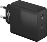 Goobay 61757 oplader til mobil enhed Digitalt kamera, Hovedtelefoner, Mobiltelefon, SmartWatch, Tablet Sort Vekselstrøm Hurtig opladning Indendørs
