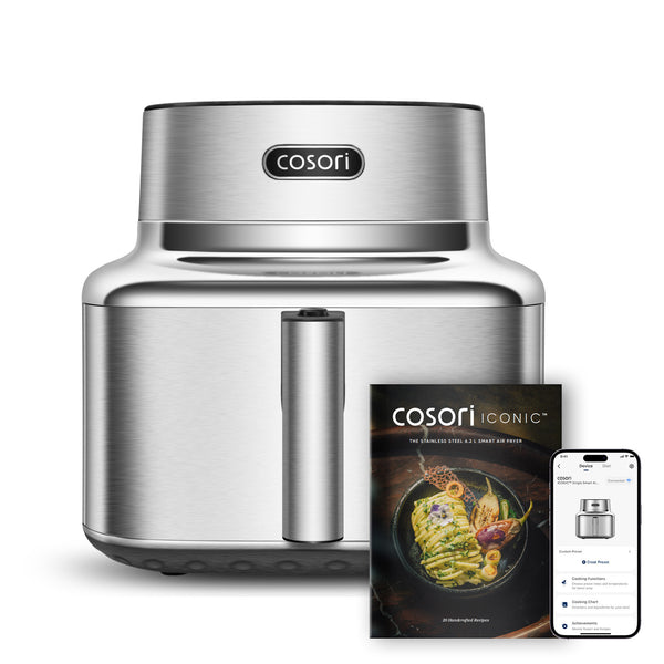 Cosori ICONIC Single Enkelt 6,2 L Enkeltstående 1725 W Varmluftsteger Rustfrit stål