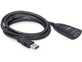 DeLOCK USB 3.0 5m USB-kabel USB 3.2 Gen 1 (3.1 Gen 1) Sort