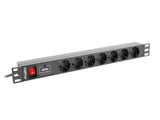 Lanberg PDU-07F-0200-IEC-BK strømforsyningsenhed (PDU) 7 AC stikkontakt(er) 1U Sort
