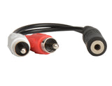 Prokord AUDIO-0005 lydkabel 0,1 m 3.5mm 2 x RCA Sort