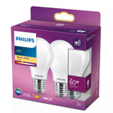 Philips Filament pære, matteret 60 W A60 E27 x 2