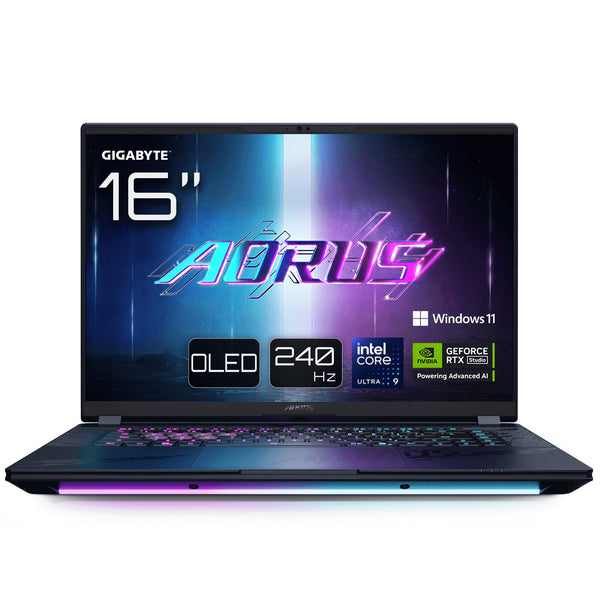 GIGABYTE AORUS MASTER 16 BYHC5FRE65SP laptop Intel Core Ultra 9 275HX 40,6 cm (16") WQXGA 32 GB DDR5-SDRAM 2 TB SSD NVIDIA GeForce RTX 5080 Wi-Fi 7 (802.11be) Windows 11 Pro Fransk Sort