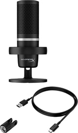 HyperX DuoCast ─ USB-mikrofon (sort) ─ RGB-lys