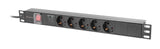 Lanberg PDU-05F-0200-BK strømforsyningsenhed (PDU) 5 AC stikkontakt(er) 1U Sort