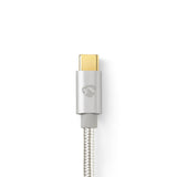 Nedis CCTB64700AL20 USB-kabel USB 3.2 Gen 1 (3.1 Gen 1) 2 m USB C 5 Gbit/sek. Aluminium