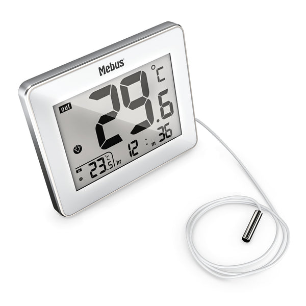 Mebus 01074 Elektronisk miljøtermometer Indendørs/udendørs Hvid