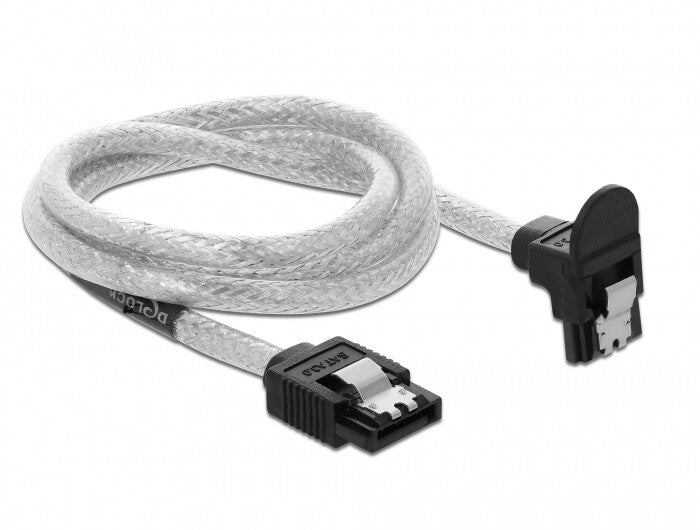 DeLOCK 85347 SATA-kabel 0,7 m SATA 7-pin Sort, Transparent