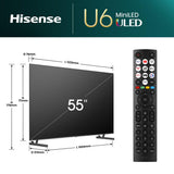 Hisense 55U6NQ 139,7 cm (55") 4K Ultra HD Smart TV Wi-Fi Grå 600 cd/m²