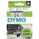 DYMO Ægte D1-etiketter | Sort tekst på hvid tape | 9 mm x 7 m | Selvklæbende etiketter til LabelManager-mærkemaskiner | Fremstillet i Europa
