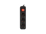 Lanberg PS1-03F-0150-BK stikdåse 1,5 m 3 AC stikkontakt(er) Indendørs Sort