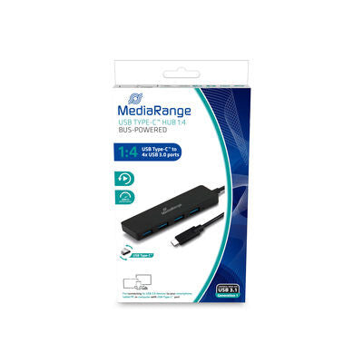 MediaRange MRCS508 interface hub USB 3.2 Gen 1 (3.1 Gen 1) Type-C 5000 Mbit/s Sort