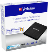 Verbatim 43889 optisk diskdrev Blu-Ray RW Sort