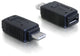 DeLOCK Adapter USB micro-A+B female to USB micro A-male Sort