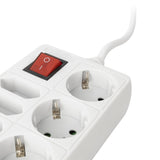 Entac ESE1.5G3X4-1.5-SW stikdåse 1,5 m 7 AC stikkontakt(er) Indendørs Hvid