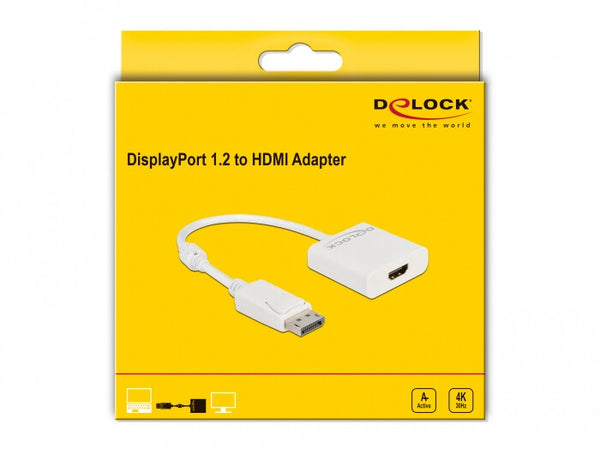 DeLOCK 63586 videokabel adapter 0,2 m DisplayPort HDMI Hvid