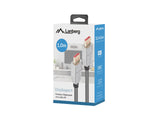 Lanberg CA-DPDP-20CU-0010-BK DisplayPort kabel 1 m Sort, Sølv
