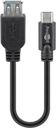 Goobay 67894 USB-kabel USB 3.2 Gen 1 (3.1 Gen 1) 0,2 m USB C USB A 5 Gbit/sek. 15 W Sort