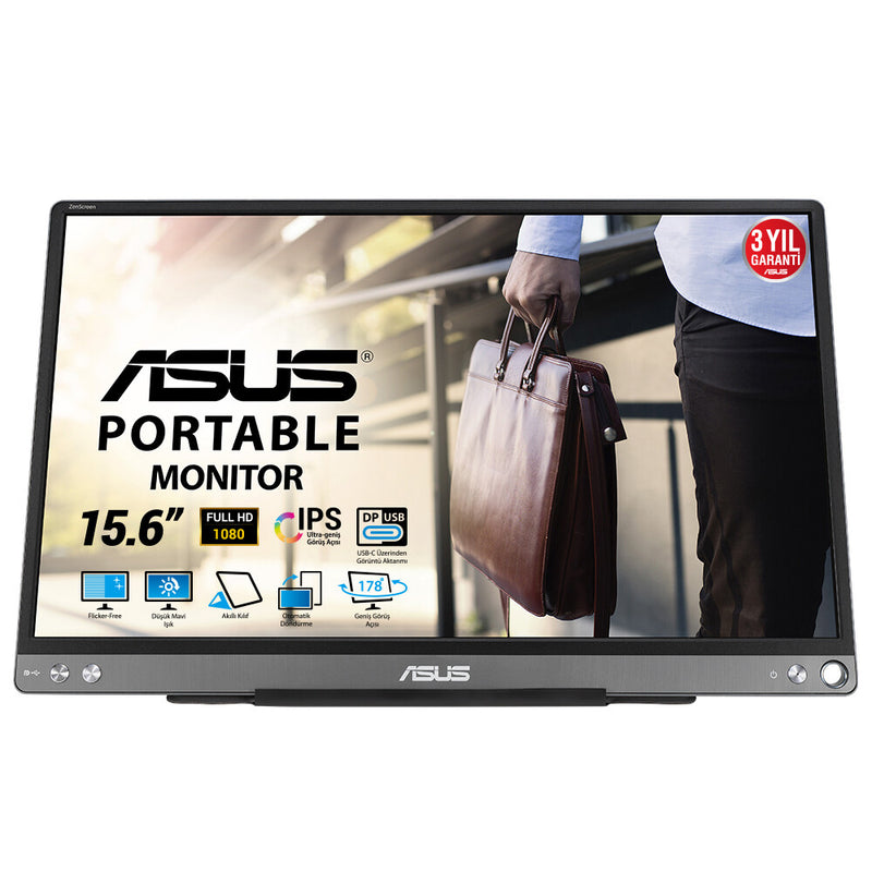 ASUS ZenScreen MB16ACE computerskærm 39,6 cm (15.6") 1920 x 1080 pixel Fuld HD LED Grå