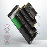 Axagon EEM2-SBC externes Gehäuse für M.2 SSDs USB-C 3.2 Gen 2 - schwarz SSD kabinet Sort