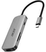 Acer 7in1 Type C Dongle Ledningsført USB 3.2 Gen 1 (3.1 Gen 1) Type-C Sølv