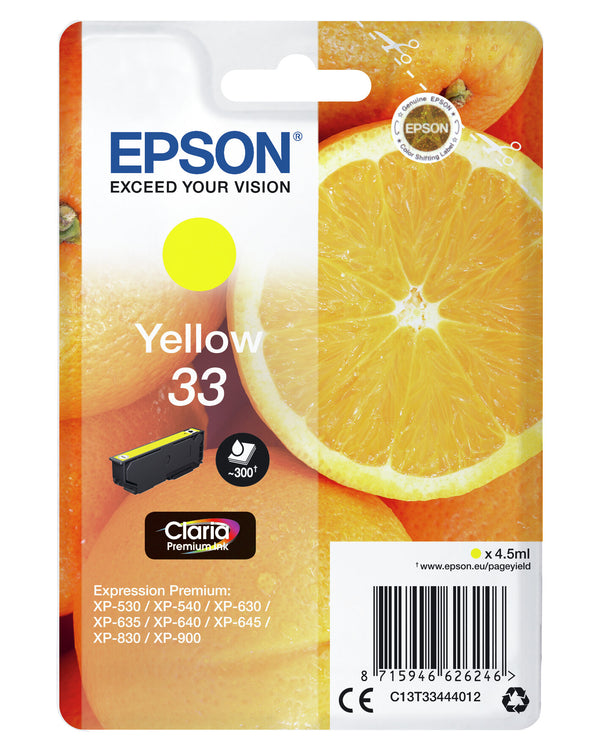 Epson Oranges 33 appelsiner Claria Premium enkeltpakke gult blæk