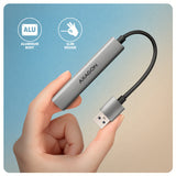 Axagon HUB USB HUE-STA, 4x USB ALU STRIP hub, 1x USB-A 5Gbps, 2x USB-A & 1x USB-C 480Mbps, kabel USB-A 12cm USB 3.2 Gen 1 (3.1 Gen 1) Type-A 5 Mbit/s Grå