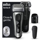 Braun Series 8 8567cc Folie shaver Trimmer Sort, Sølv