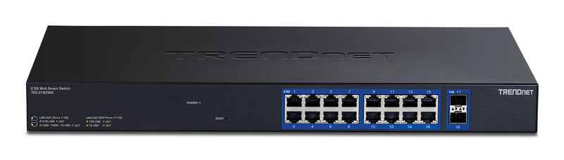 Trendnet 18-PORT MULTI-GIG WEB SMART - Switch Administreret 2.5G Ethernet (100/1000/2500) 1U Sort