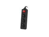 Lanberg PS1-03E-0300-BK stikdåse 3 m 3 AC stikkontakt(er) Indendørs/udendørs Sort