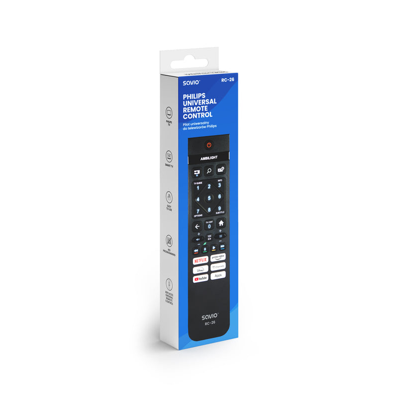 Savio RC-26 fjernbetjening IR trådløs TV Tryk på knapper