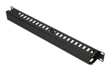 Extralink CABLE MANAGER WITH METAL COVER 1U Kabelbakkepanel Sort